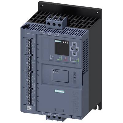 Przetwornica częstotliwości Siemens w kolorze niebieskim, wyposażona w elementy sterujące i złącza. Stosowana do regulacji silników elektrycznych.