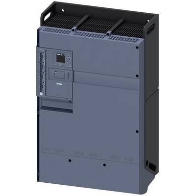 Ciemnoniebieska szafa elektryczna z wieloma przełącznikami i elementami wskaźnikowymi na przedniej ścianie.