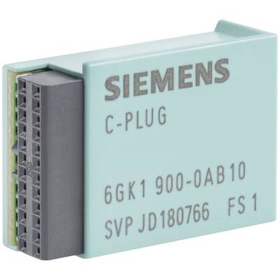 Turkusowy wtyk Siemens C-Plug z napisem '6GK1 900-0AB10 SVP JD180766 FS 1', urządzenie do zarządzania danymi.