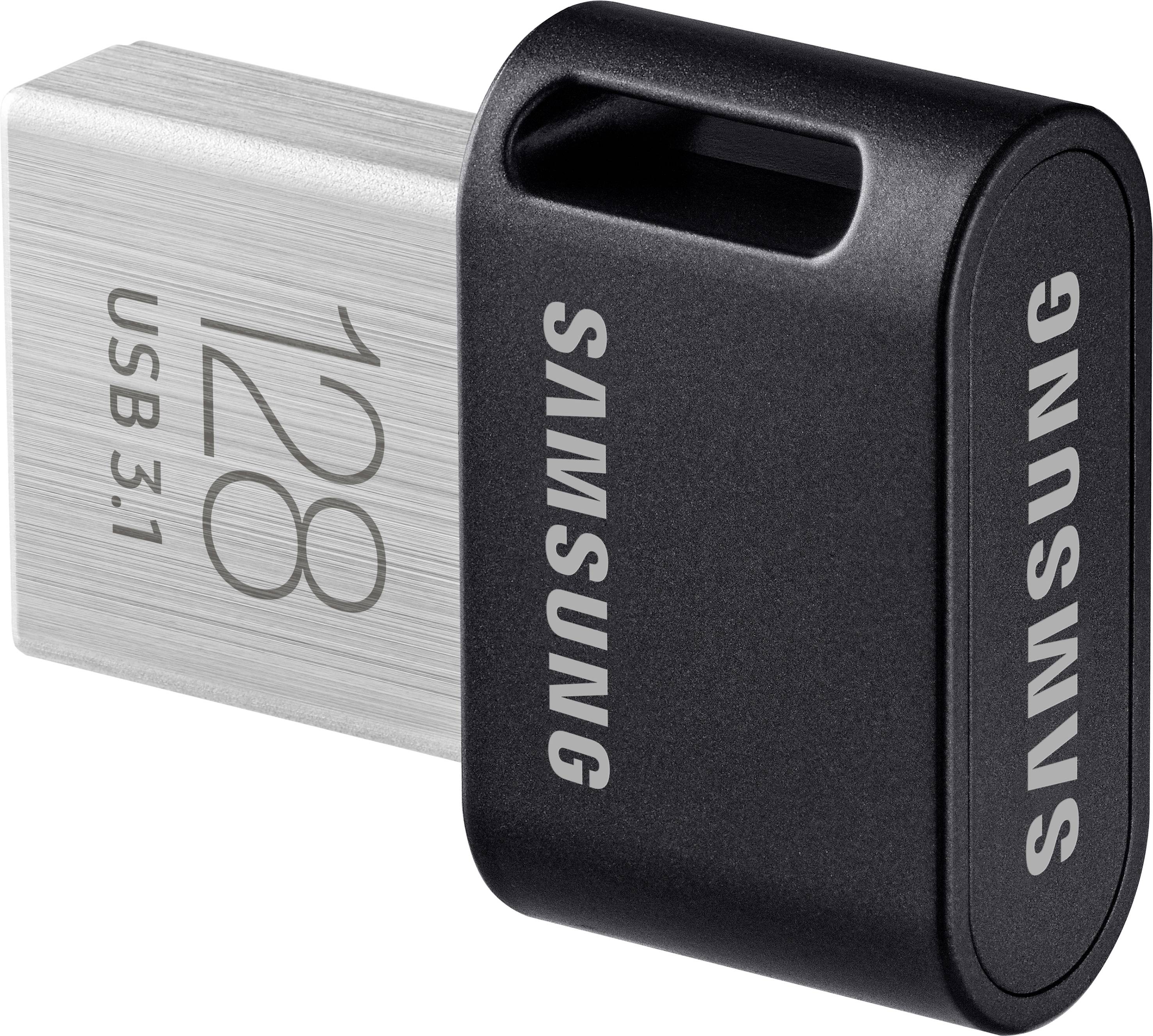 Czarny i srebrny pendrive Samsung, 128 GB, USB 3.1.
