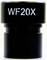 Okular mikroskopowy z napisem 'WF20X', w czarnej obudowie, służący do powiększania w mikroskopach.