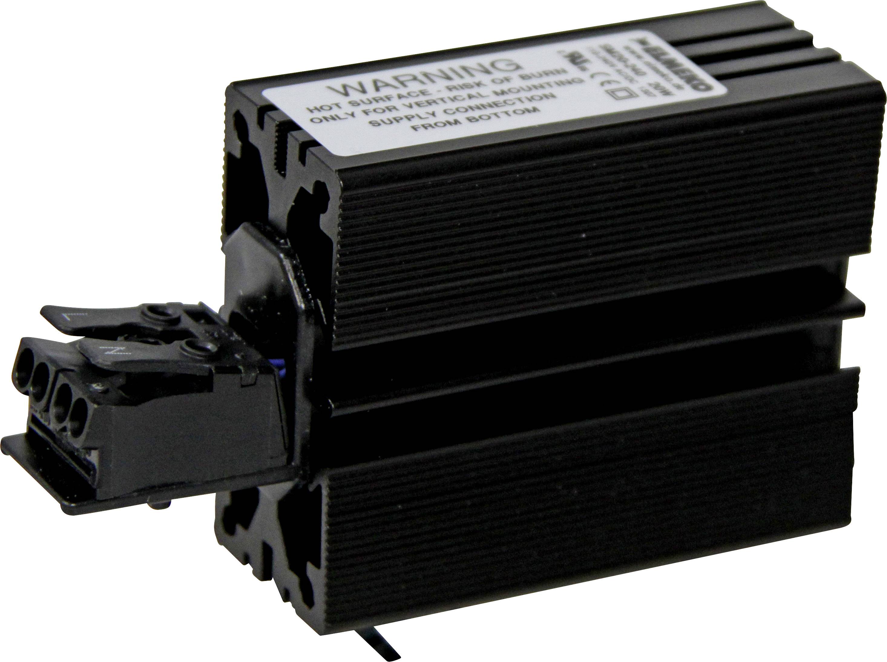 Element elektroniczny w obudowie wykonanej z czarnego materiału, zaopatrzony w ostrzeżenie. Przeznaczenie: połączenia elektryczne.