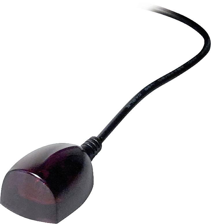 Ciemny, półkulisty odbiornik podczerwieni z długim przewodem do bezprzewodowego przesyłania sygnałów z pilotów.