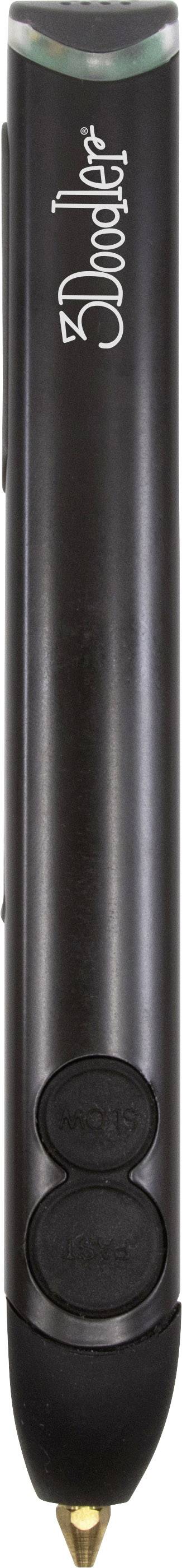 Czarny długopis 3D z białym napisem '3Doodler', używany do tworzenia obiektów trójwymiarowych.