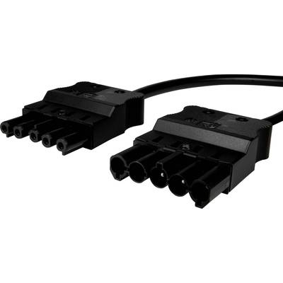 Czarny kabel zasilający z dwoma przewodzącymi złączami, często stosowany do podłączania urządzeń elektronicznych o dużej mocy.