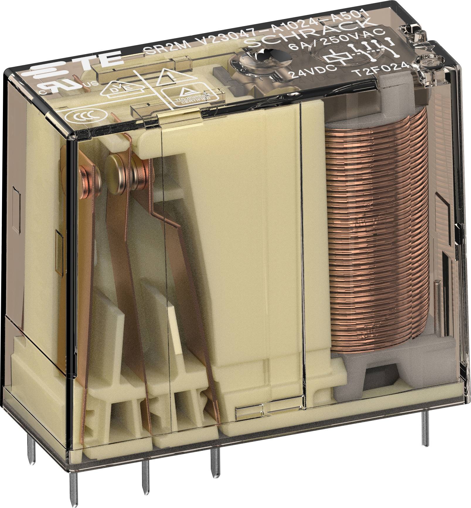 TE Connectivity V23047A1024A511 промислове реле 24 В/DC 1 NO, 1 NC 1 шт.