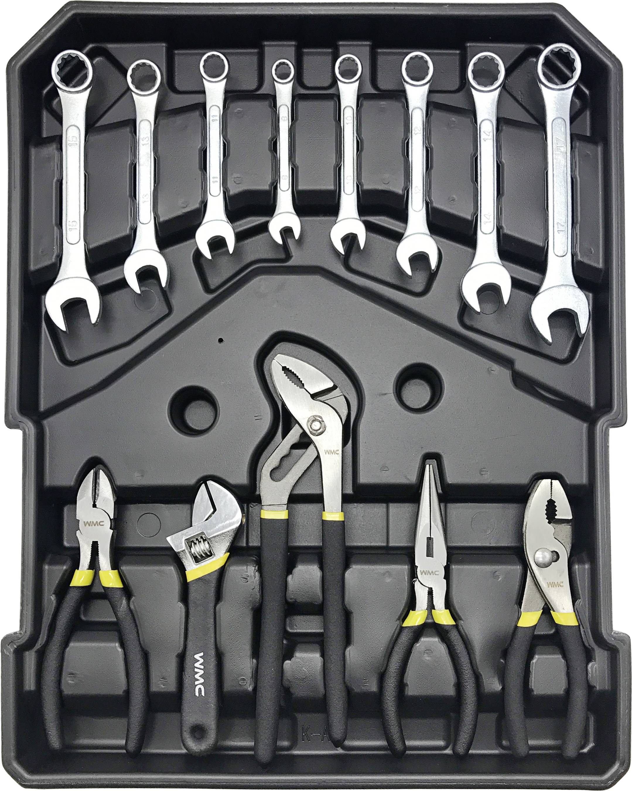 Walizka narzędziowa na kółkach z wyposażeniem WMC Tools 2274813-7