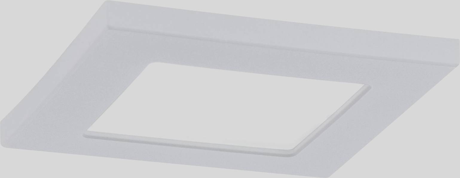 Biała, kwadratowa lampa wpuszczana o płaskiej konstrukcji, idealna do nowoczesnych wnętrz. Montowana równo z sufitem.
