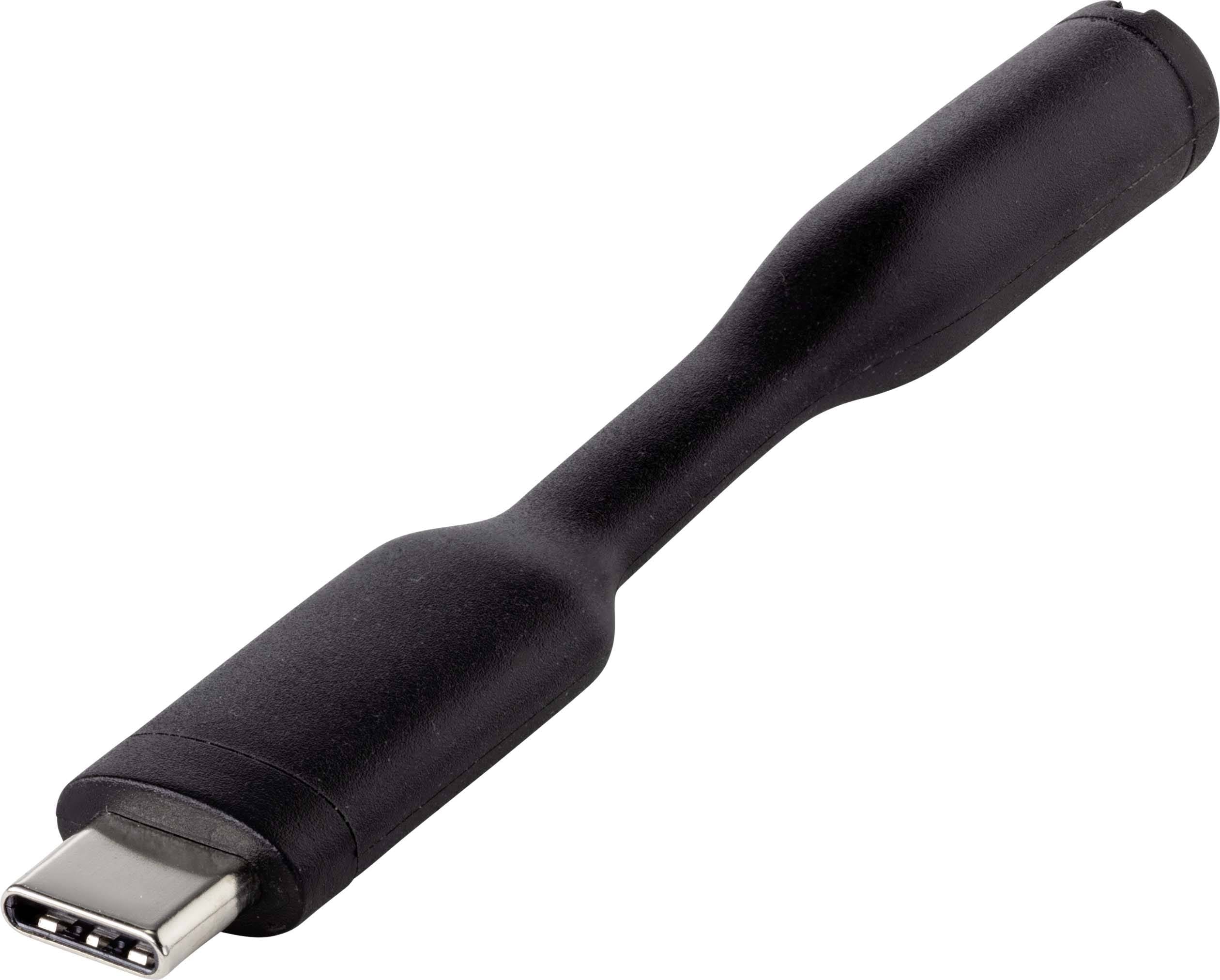 Аудіоадаптер Renkforce [1x USB-C чоловічий - 1x 3,5 мм позолочений жіночий] 8,00 см гнучкий дизайн