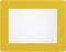 Żółta ramka na zdjęcie z pustą białą przestrzenią w środku.