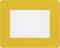 Żółta ramka na zdjęcia z białym wnętrzem, pusta.