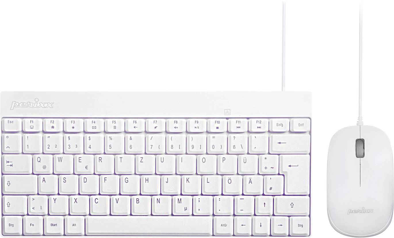 Комплект клавіатури та миші Perixx PERIDUO-212 W німецька, QWERTZ біла