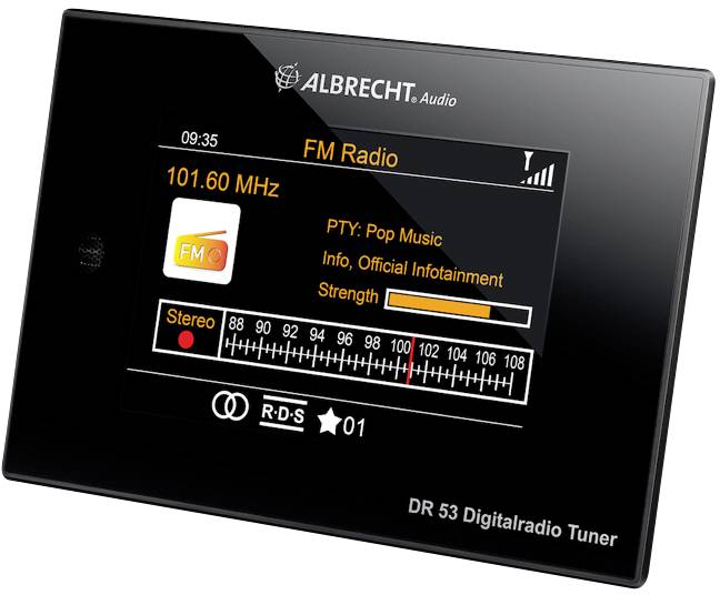Радіоприймач Albrecht DR 53 DAB+/UKW/Bluetooth DAB, DAB+, метрові хвилі (VHF) з пультом дистанційного керування, підтримка Spotify