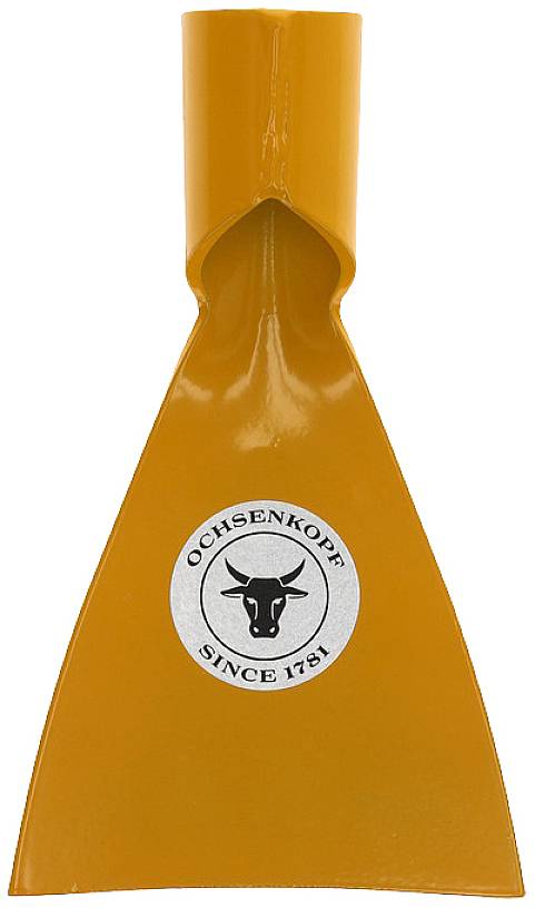 Pomarańczowy młotek ciesielski z logo firmy pośrodku. Logo przedstawia głowę byka oraz napis 'Ochsenkopf od 1781 roku'.