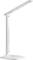 Smukła, biała lampa biurkowa LED z regulowanym ramieniem, idealna do nowoczesnego biura lub domowego miejsca pracy.