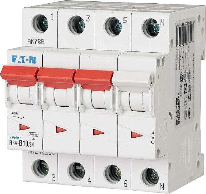 Wyłącznik automatyczny Eaton PLSM-B10/3N-MW Y7-242513, 3 styki, 400 V/AC, 10 A