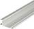 Srebrzyste profile aluminiowe o przekroju poprzecznym, typowo stosowane do mocowania lub jako rama w różnych konstrukcjach.