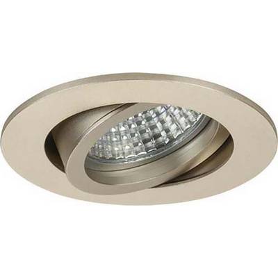 Okrągła, obrotowa lampa wpuszczana z oświetleniem LED w obudowie w kolorze brązu.