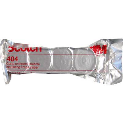 Przezroczyste opakowanie taśmy izolacyjnej Scotch 404 wykonanej z papieru krepowego, z czerwonym logo i tekstem zawierającym informacje o produkcie.