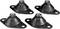 Cztery czarne gumowe odbojniki z metalowymi gwintami, ułożone w układzie 2x2.