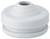Biały, żebrowany korek gumowy z centralnym otworem, prawdopodobnie stanowiący element uszczelnienia lub zamknięcia w zastosowaniu technicznym.