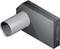 Prostokątny blok metalowy z wystającą rurą cylindryczną. Obraz przedstawia strukturalny element łączący.