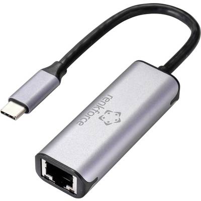 Srebrny adapter USB-C do Ethernet z napisem 'rankforce'.