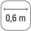 Napis „Odległość 0,6 m