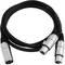 Czarny kabel audio z dwoma wtyczkami XLR.