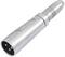Srebrny wtyk XLR o trzech pinach, powszechnie stosowany w kablach audio.