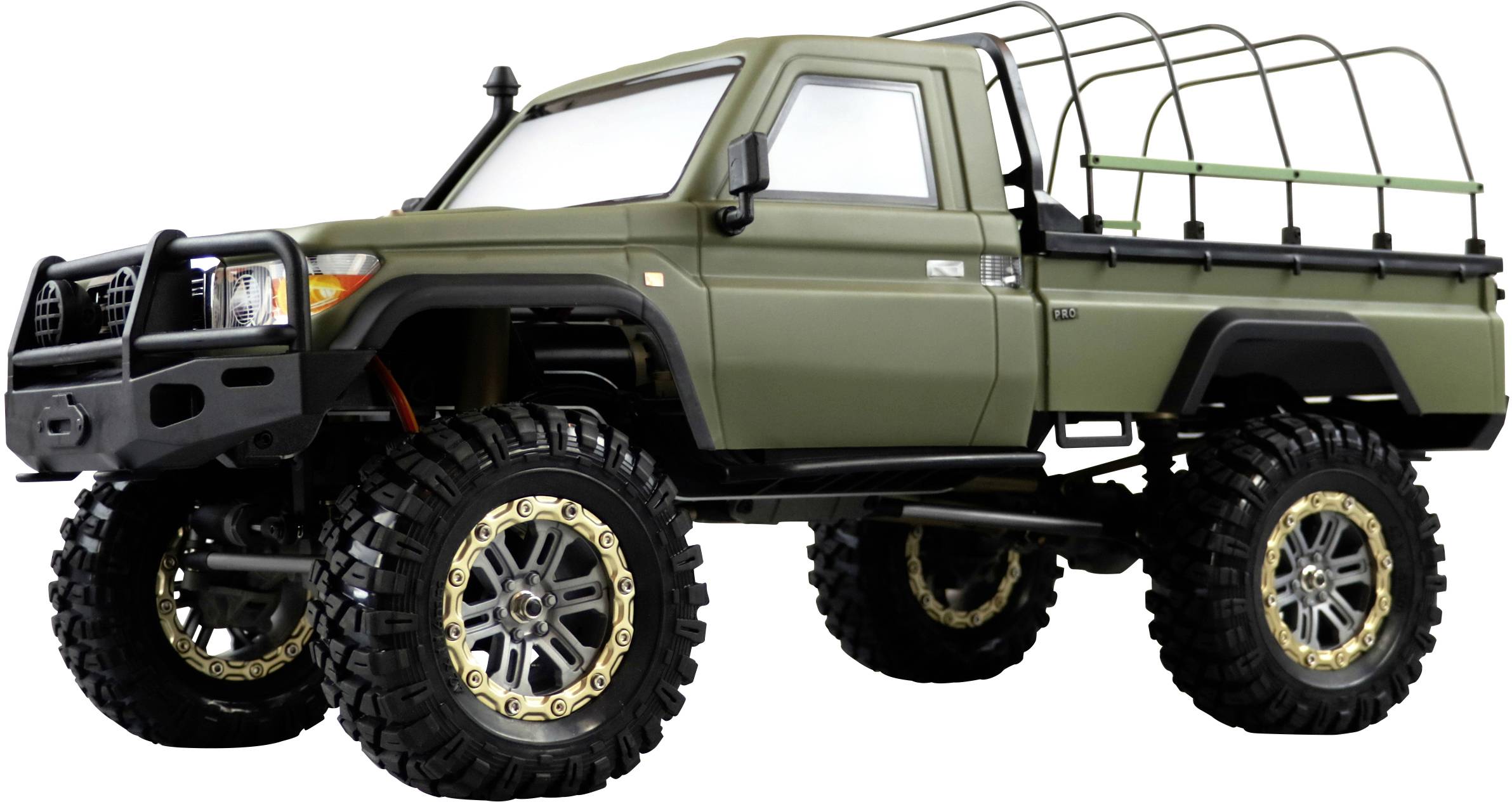 Amewi AMXRock RCX10BS Scale Crawler Pick-Up mattgrün 1:10, RTR Szczotkowy 1:10 Model samochodu RC Elektryczny Crawler RtR 2,4 GHz
