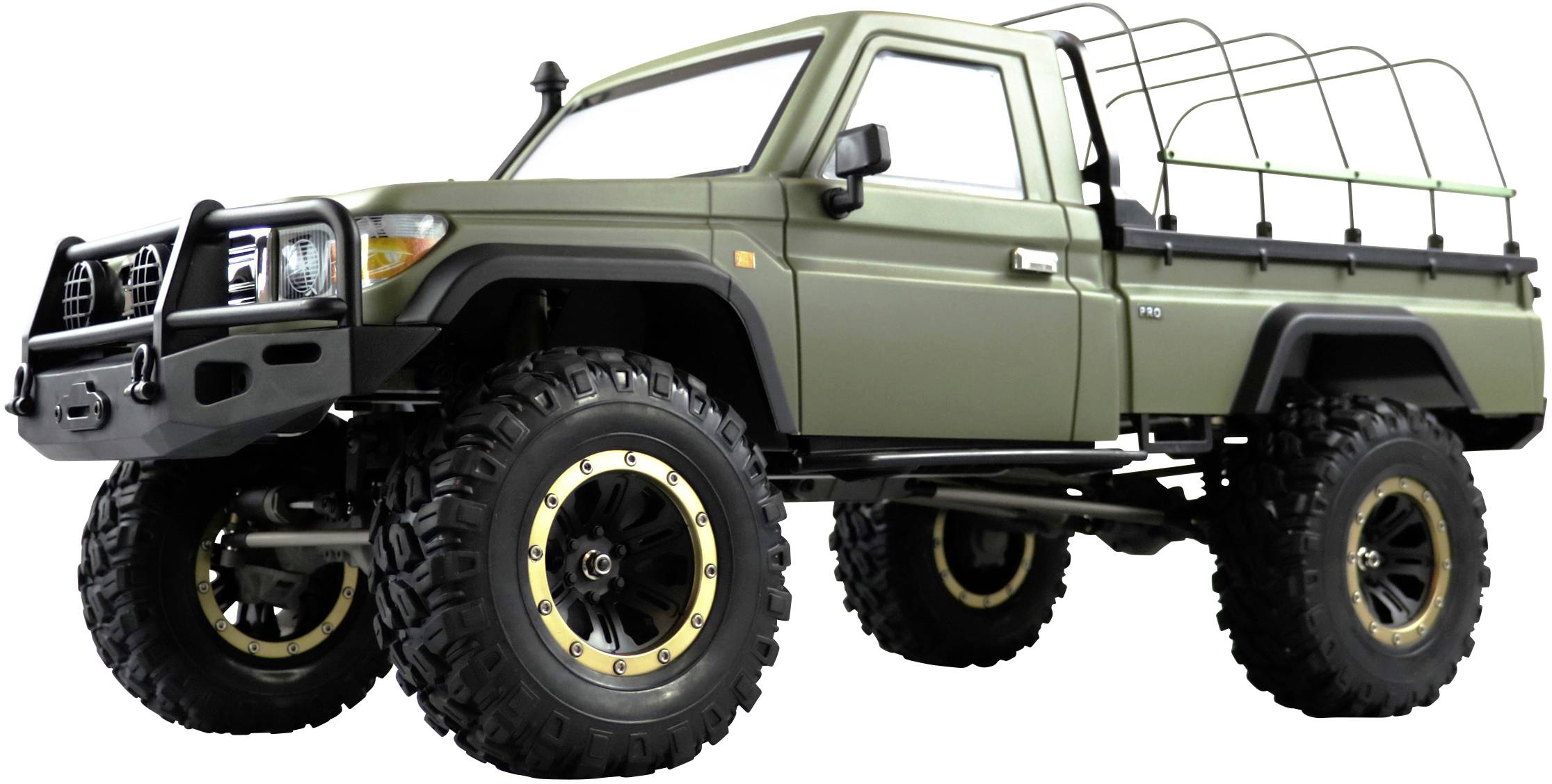 Amewi AMXRock RCX8BS Scale Crawler Pick-Up 1:8, RTR mattgrün Szczotkowy 1:8 Model samochodu RC Elektryczny RtR 2,4 GHz