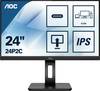 AOC 24P2C Monitor EEK E (A - G) 61 cm (24 cal) 1920 x 1080 px 16:9 4 ms gniazdo słuchawkowe, Audio-Line-in LCD (IPS)