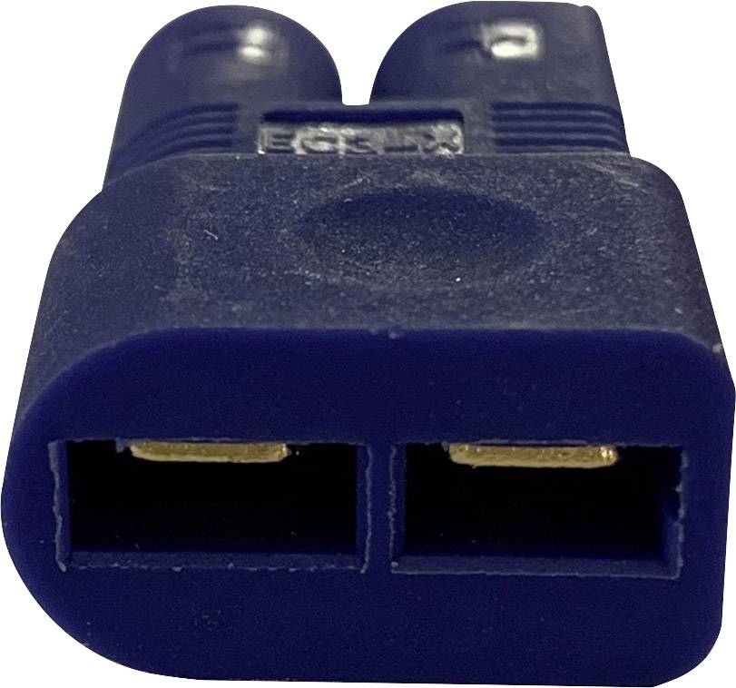 Zbliżenie niebieskiego złącza z dwoma otworami, odpowiedniego do urządzeń elektronicznych lub połączeń kablowych.