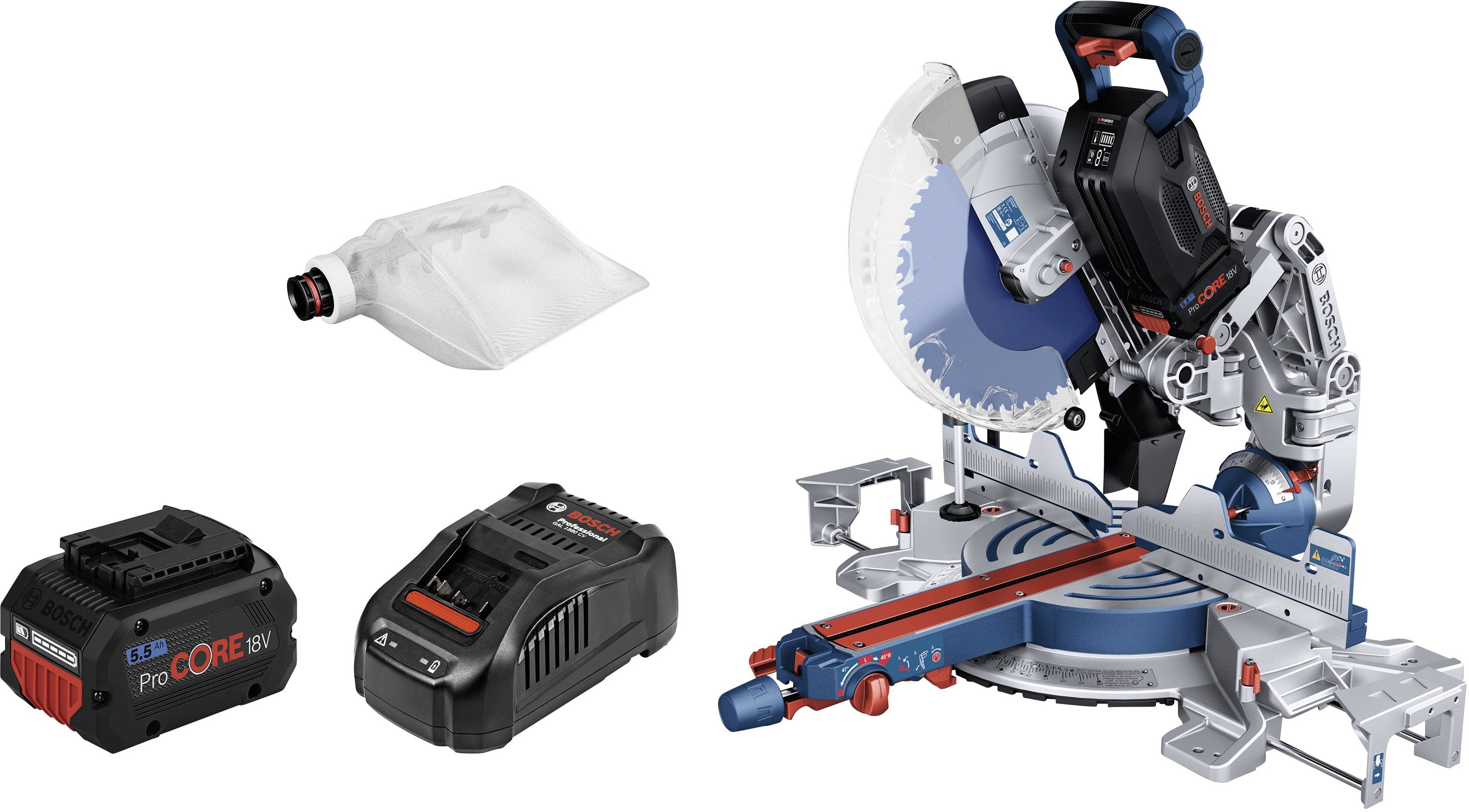 Piła ukosowa i do cięcia kątowego akumulatorowa Bosch Professional BITURBO GCM18V-305 GDC 0601B43002 1 szt.