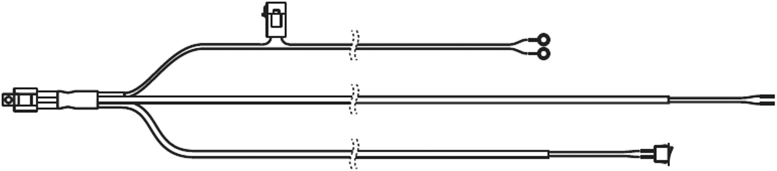 Medyczny schemat cewnika pokazuje cewnik dwukanałowy z dwoma oddzielnymi przewodami i złączami.