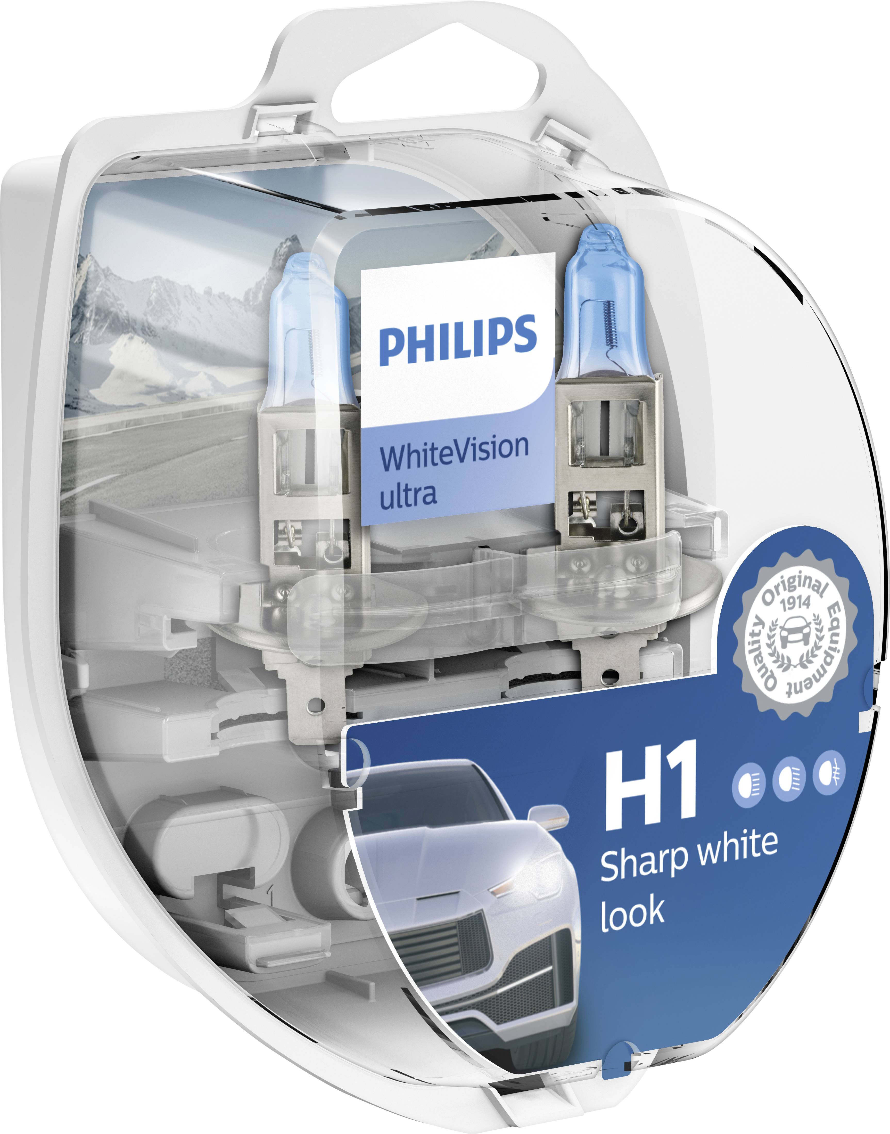 Галогенні лампи Philips Automotive 12258WVUSM WhiteVision Ultra H1 55W 12V