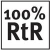 Czarne tło z białym tekstem: '100% RtR'.