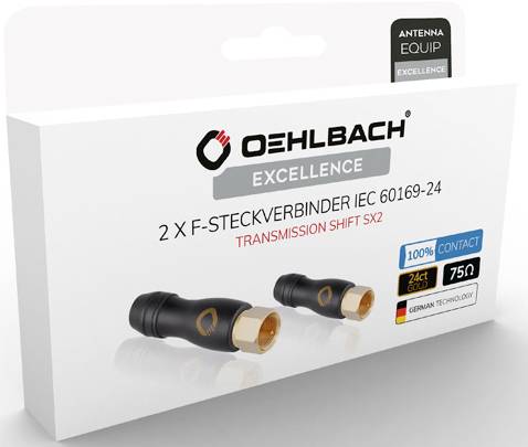 Штирьовий F-роз'єм перемикання передач Oehlbach F Stecker D1C4412, 75 Ом, 2 шт.