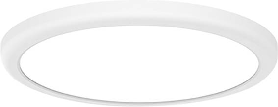 Okrągła, płaska, biała lampa sufitowa o prostym designie. Idealna do nowoczesnych wnętrz.