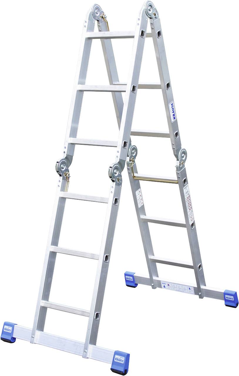 Алюмінієві багатофункціональні драбини Krause 123909 Максимальна робоча висота: 4,41 м сріблясті DIN EN 131 17 кг