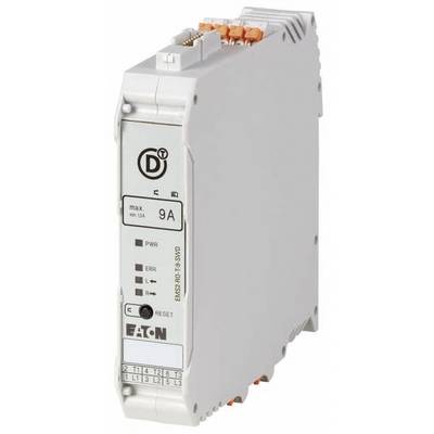 Elektroniczne urządzenie firmy Eaton do sterowania mocą elektryczną, wyświetlające maksymalnie 9A natężenia prądu, z przyłączami górnymi.
