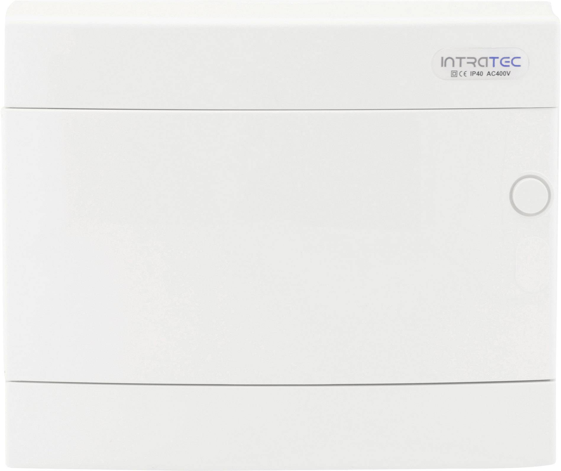 Biały skrzynka bezpieczników z napisem 'INTRATEC' w prawym górnym rogu.
