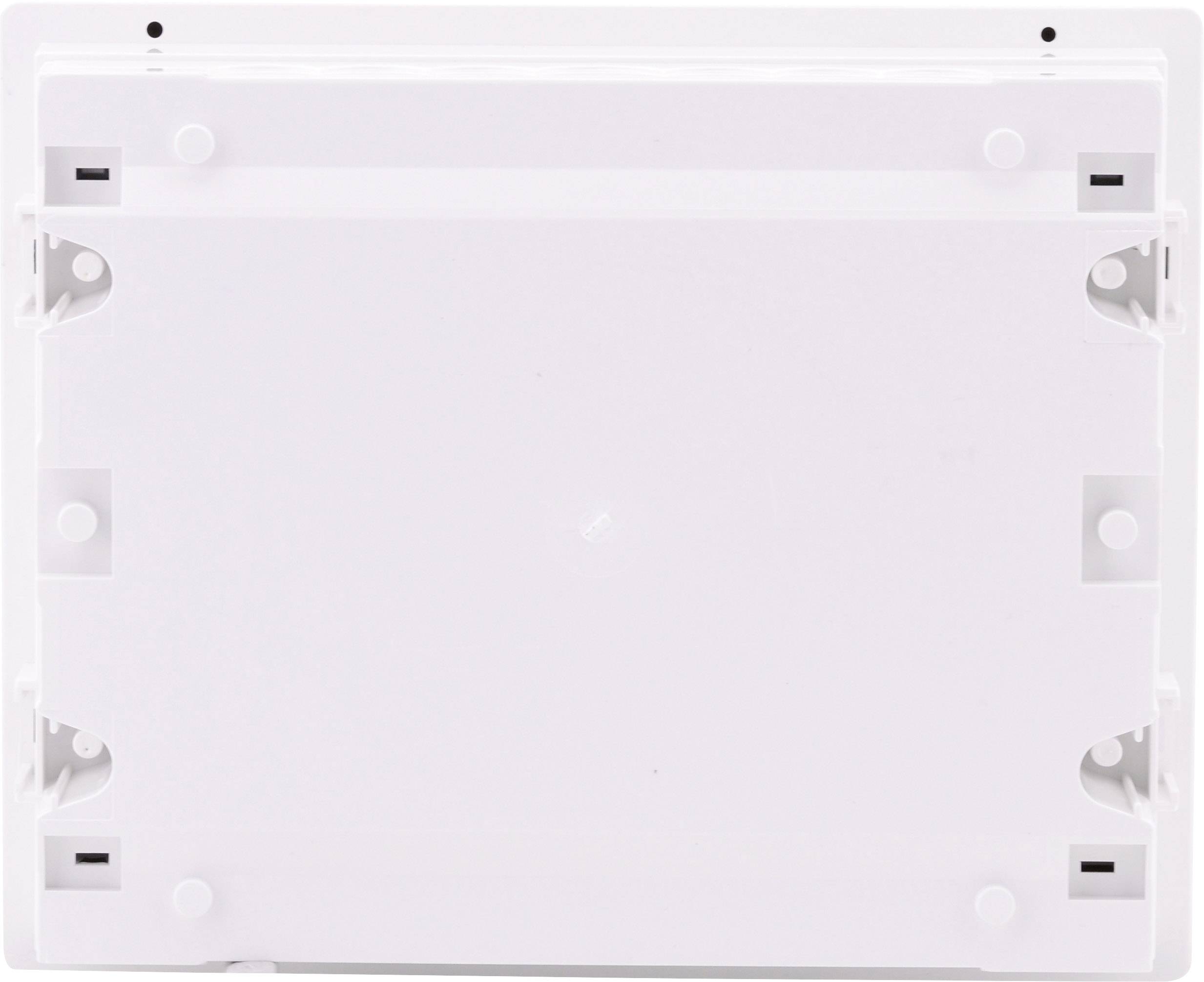 Biała, prostokątna osłona z tworzywa sztucznego z wieloma punktami mocowania na krawędziach.