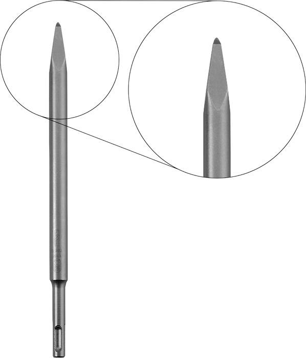 Metalowy dłuto z bliska, z widocznym zakończeniem.