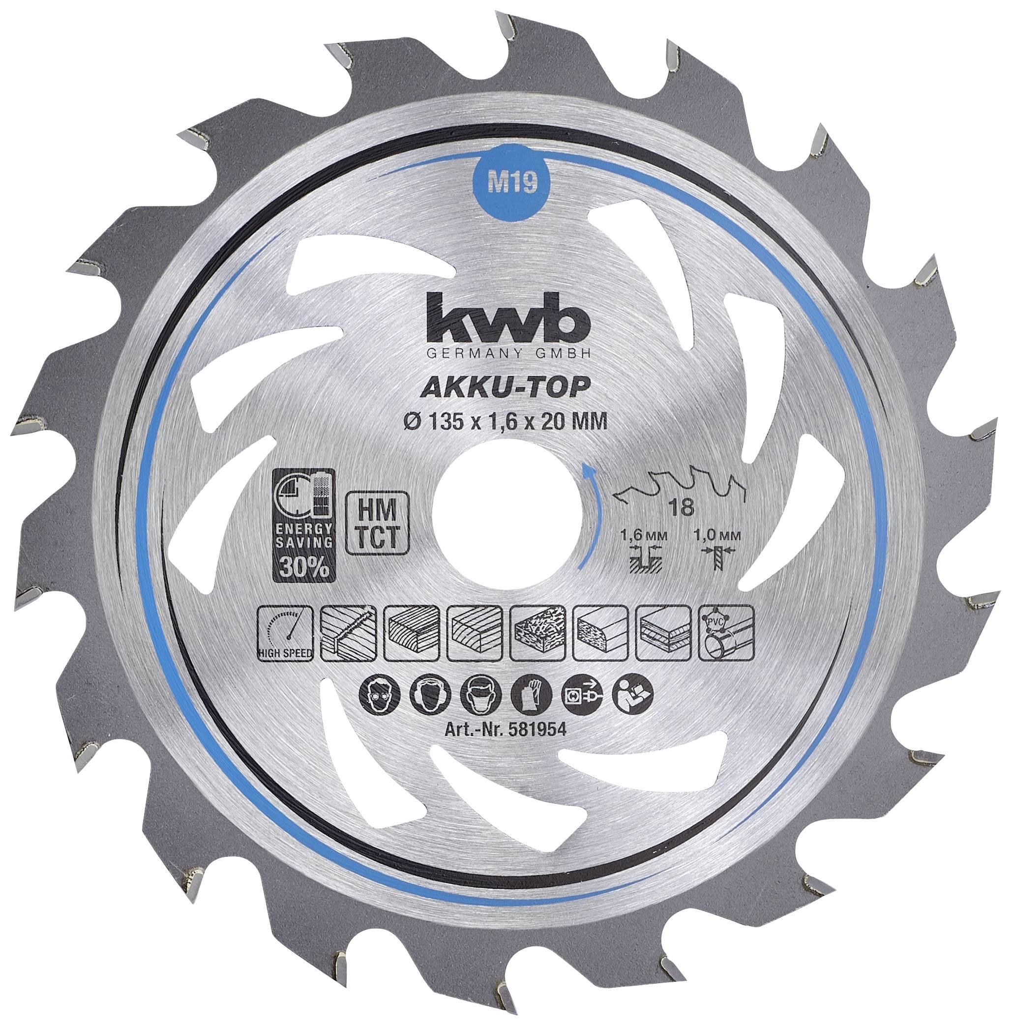 Твердосплавний відрізний диск kwb 135 x 20 x 1,0 мм 1 шт.