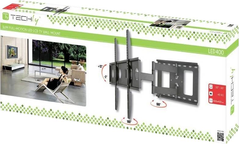 TECHly ICA-PLB-148L Uchwyt ścienny do telewizora 81,3 cm (32") - 165,1 cm (65") Uchylny, Przenośny, Obrotowy ze zintegro-1