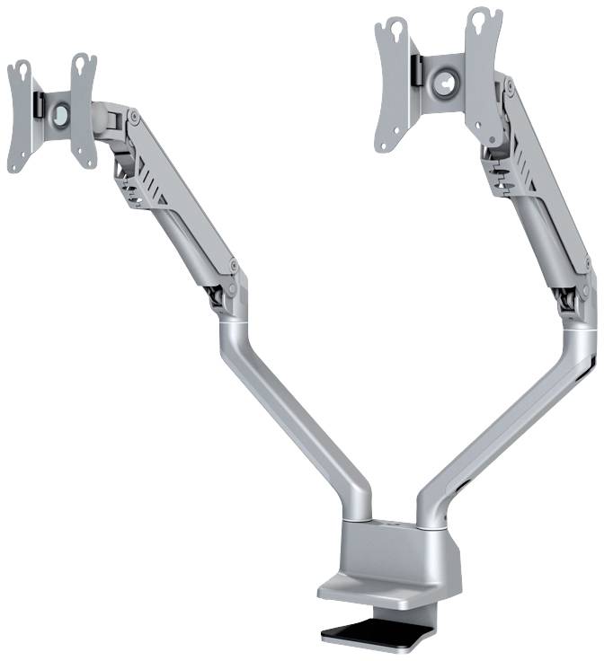 Кронштейн для монітора Neomounts FPMA-D750DSILVER, настільний, 25,4 см (10 дюймів) - 81,3 см (32 дюйми), портативний, поворотний, 