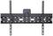 Uchwyt naścienny do telewizora płaskiego, czarny, z regulowanymi szynami pionowymi i wieloma otworami mocującymi.