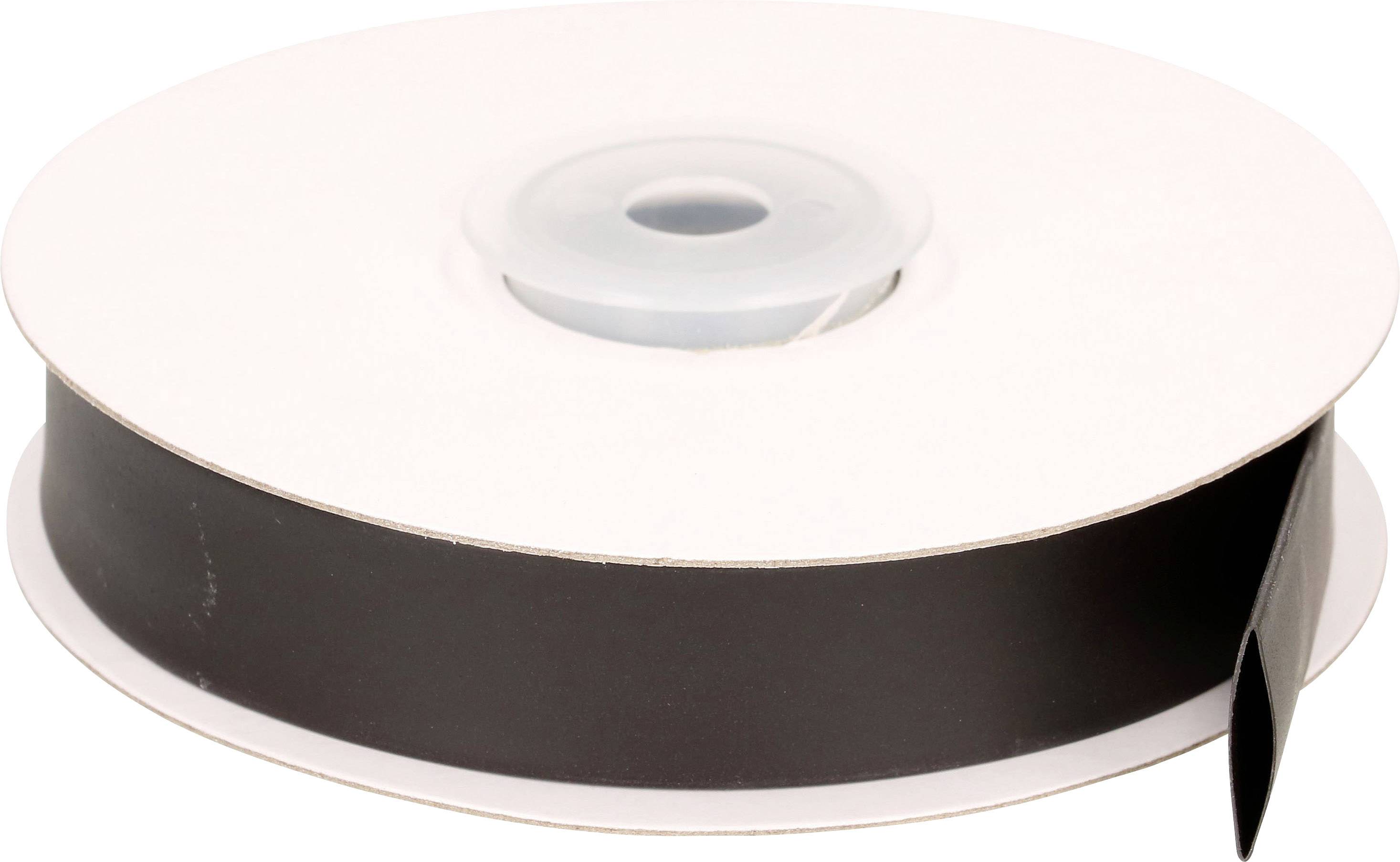 Rolka z czarnej taśmy magnetycznej, stosowana w zastosowaniach takich jak zamykanie lub mocowanie.